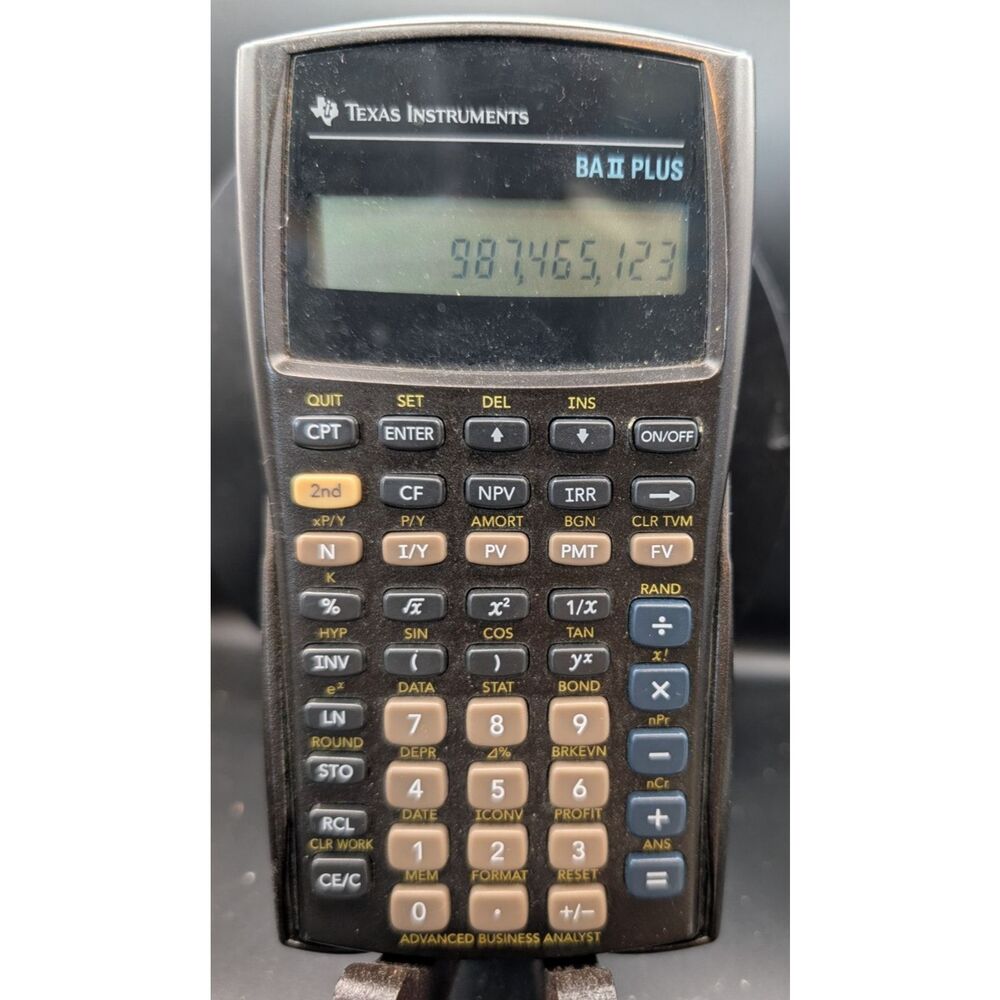 BA II Plus Financial Calculator • Powers On • Not Fully Tested • Parts Only